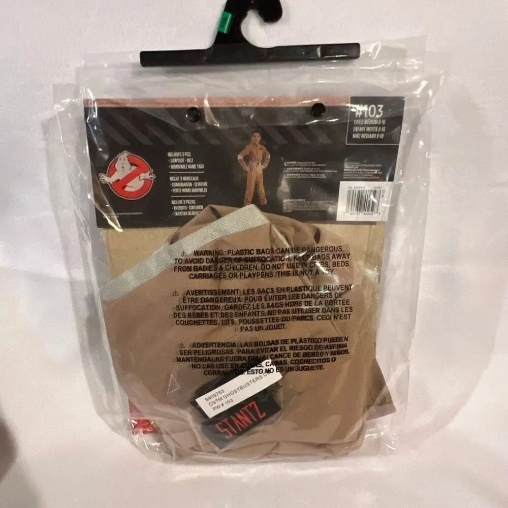 Ghostbusters Child Beige Halloween Costume Cosplay Licensed Medium Size 8-10 NWT